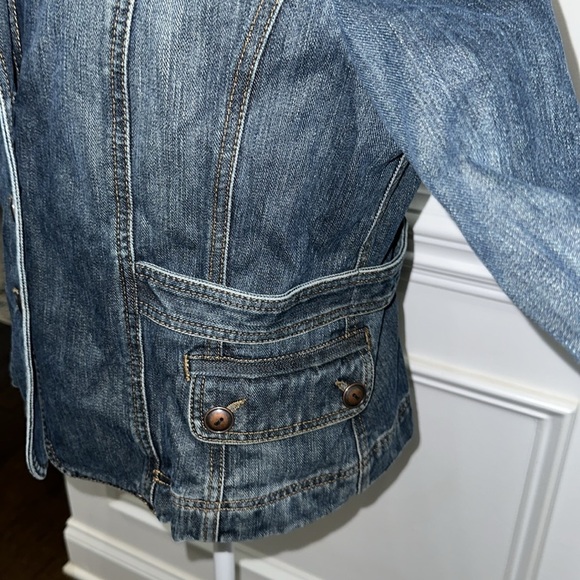 LOFT Denim Blazer Jacket unknown size see measurements 12-14? - Picture 3 of 7